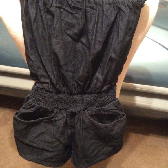 Gold Drama large strapless denim romper - Picture 5 of 7